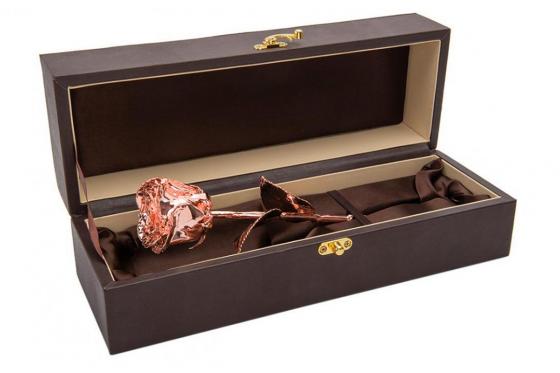 Rose in roségold - 28 cm - mit Gravur  