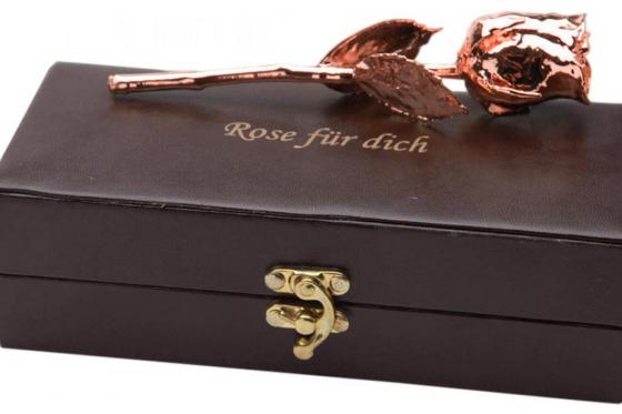 Rose in roségold - 28 cm - mit Gravur 1 