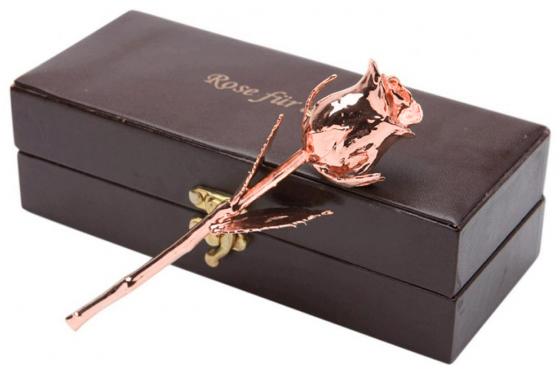 Rose en or 24 carats 28 cm - Rosegold - etui personnalisable 2  Rose en or 24 carats 28 cm - Rosegold - etui personnalisable 2