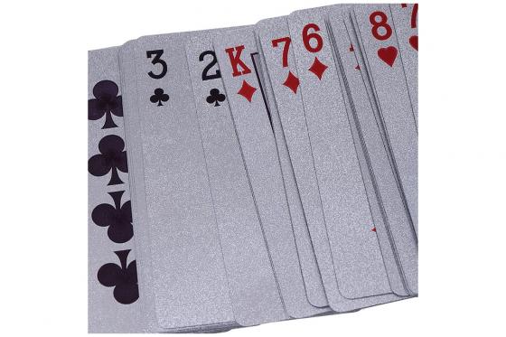 Silber Pokerkarten - 54 edle Pokerkarten 2 