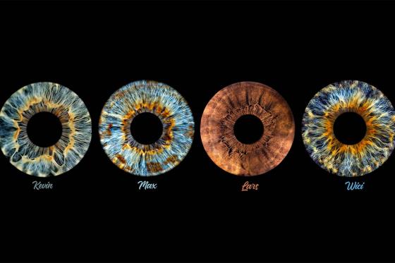 Photo d'iris pour famille - 50x100cm, impression sur toile, pour 3 personnes  