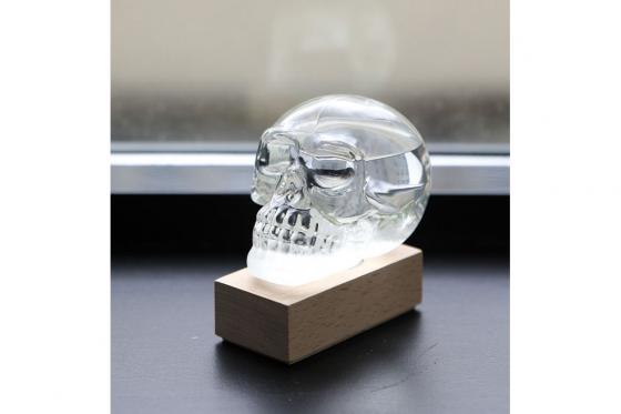 Storm glass en forme de crâne - prévisions météorologiques mystiques  