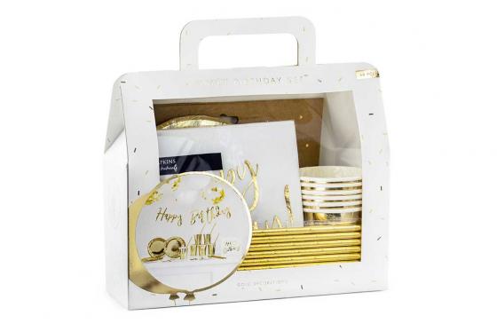 Happy Birthday Party Set - 60-teilig, Gold 1 