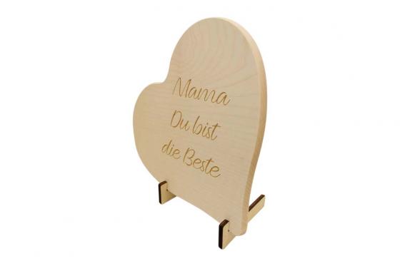 Ahorn Herz - mit Gravur 1 