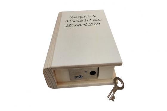 Sparbuch aus Holz  - personalisierbar 4 