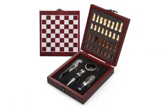 Wein Accessoire-Set - mit Schachbrett  