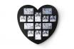 Cadre pour 13 photos - en forme de coeur, noir 