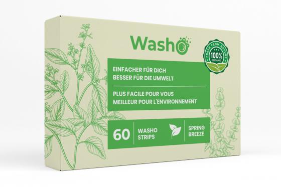 Détergent à lessive durable Washo - parfum d'été | 100% organique| sans plastique ni toxines  