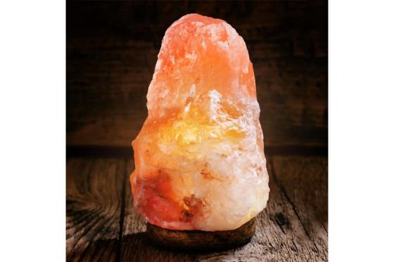 Lampe de sel Himalaya - avec un socle en bois  