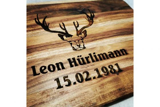 Planche de cuisine en bois - avec gravure 1 