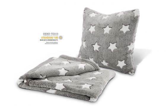 Kissen-Decken-Set - mit Sternenmuster  