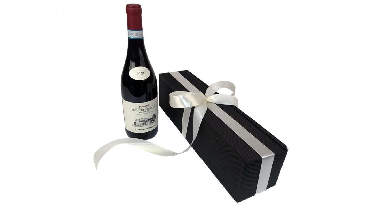 Élégant coffret cadeau vin rouge, 1 bouteille de Montep