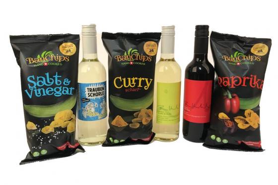 Apéro-Geschenkset - Premium Chips & Wein | Schweizer Delikatessen 1 