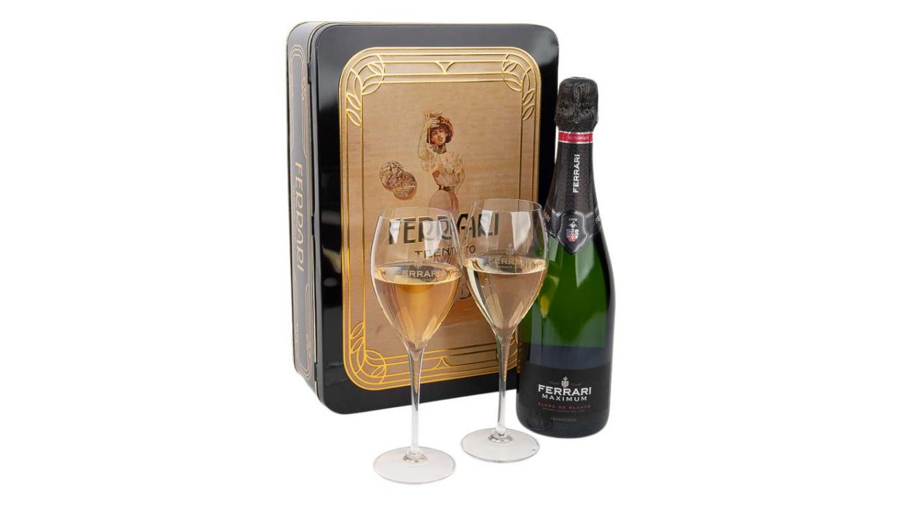 Cadeau d'affaires - Coffret Champagne 2 coupes haut de gamme