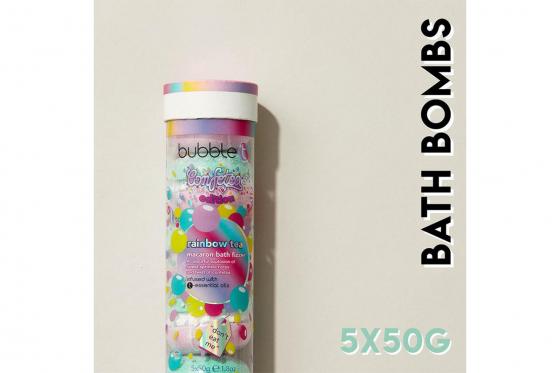 Bombe da bagno arcobaleno - macarons - 5 pezzi 4 