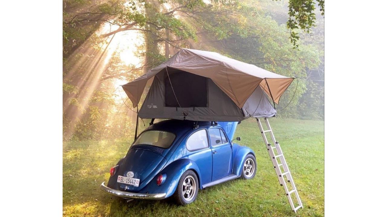VW Käfer Dachzelt Übernachtung, Oldtimer fahr