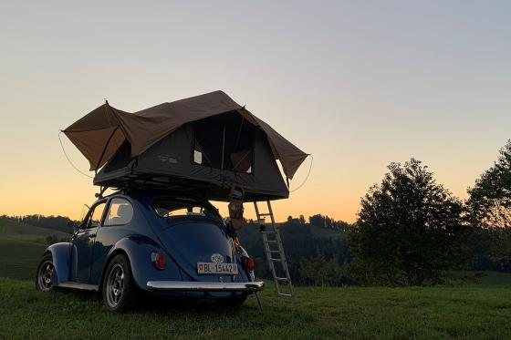 VW Käfer Dachzelt Übernachtung - Oldtimer fahren inklusiv Übernachtung im Dachzelt  