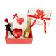 Coffret cadeau romantique, avec du chocolat Lindt, du vin mousseux et une rose (🚚 1-2 jours)