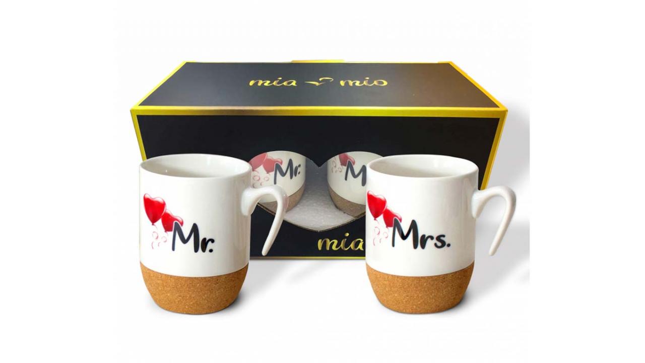 Mr Mme Mug - tasse à Café - tasse à Thee - cadeau Couple - coffret