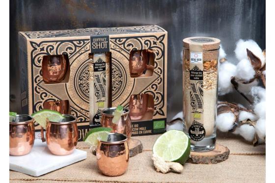 Ensemble de mules de Moscou - Incl. 4 verres à liqueur  