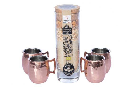 Ensemble de mules de Moscou - Incl. 4 verres à liqueur 1 