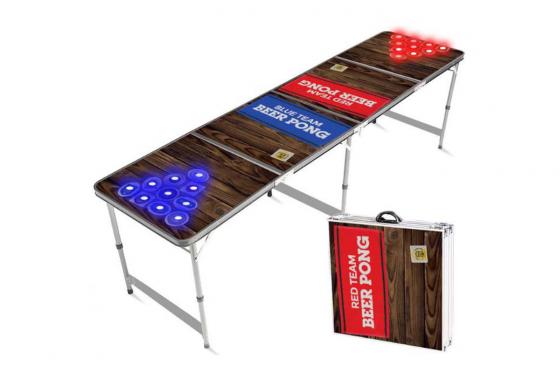 LED Beer Pong Tisch - Blue Team vs. Red Team  