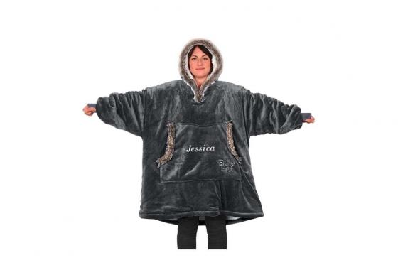 XXL Kuschelpullover Slate grey - personalisierbar  