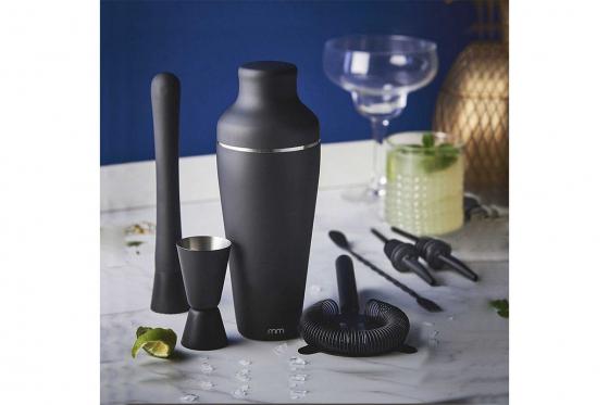 Kit à cocktail avec shaker - Noir mat  