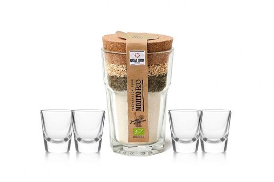 BIO Mojito Geschenkset - inkl. 4 Shot Gläsern  