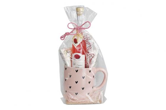 Coffret cadeau tasse - rose - 350 ml  