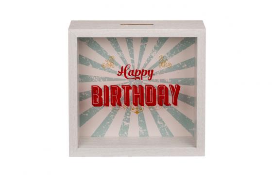 Salvadanaio in una cornice - Happy Birthday  