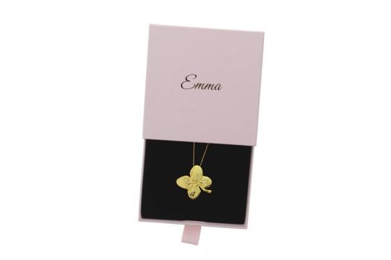 Pendentif trèfle doré - plaqué or - personnalisable 1 