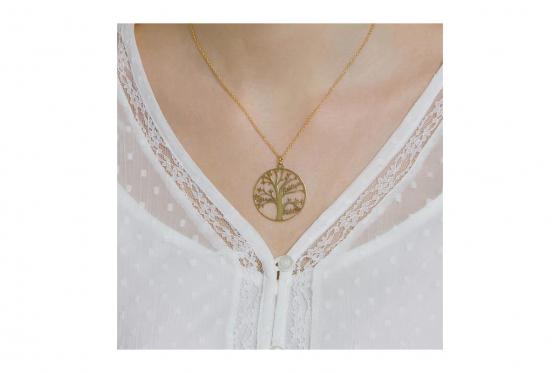 Lebensbaum Namenskette - Sterlingsilber - gold 2 