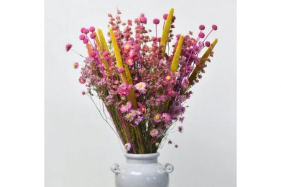 DIY Trockenblumenstrauss - XL Pink/Gelb  