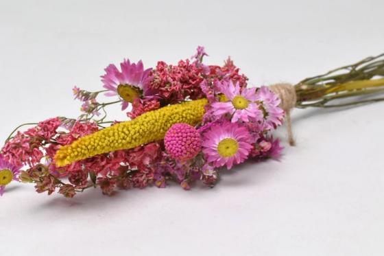 DIY Trockenblumenstrauss - XL Pink/Gelb 1 