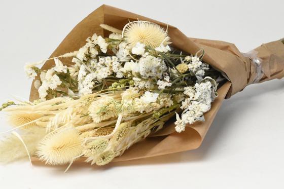 Trockenblumenstrauss - 60cm Natural Weiss  