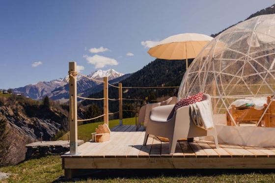 Nuit en Bubble-Suite - Au cœur de la Vallée alpine des Grisons avec petit déjeuner pour deux  