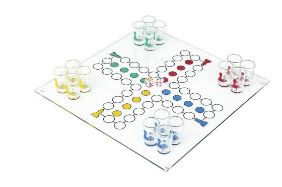 Jeu à boire petits chevaux - avec 16 verres et 2 dés  