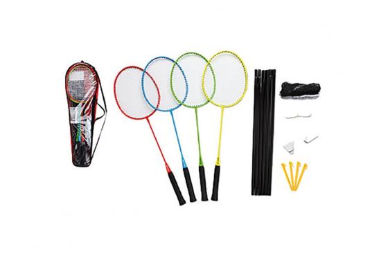 Badminton Set 4 Pers. - mit Schläger, Federbällen und Netz 1 