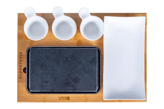 Set pour steaks sur pierre chaude - avec gravure  