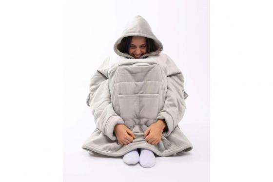 XL Kuschelpullover - mit Bauchtasche + Kapuze 2 