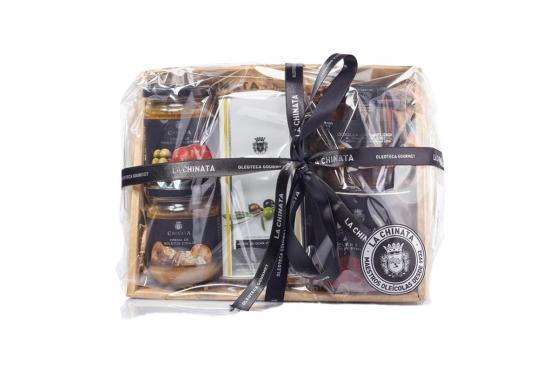 Gourmet Geschenkkorb - Olivenöl und Antipasti  