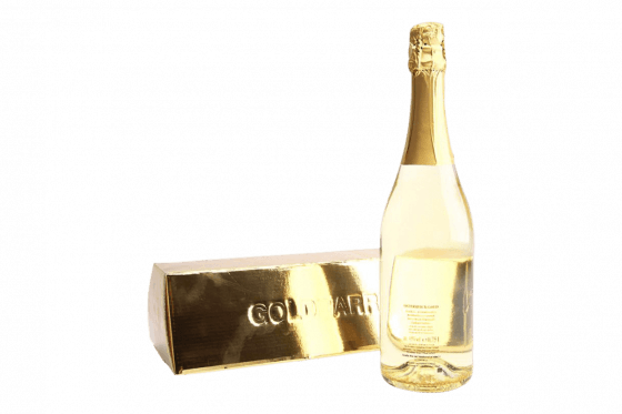 Bouteille de vin 7.5 dl - avec or 23 carats  