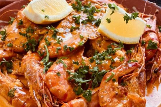 Gambas-Menü für 2 - Wein, Prosecco und Dessert nach Wah 4 