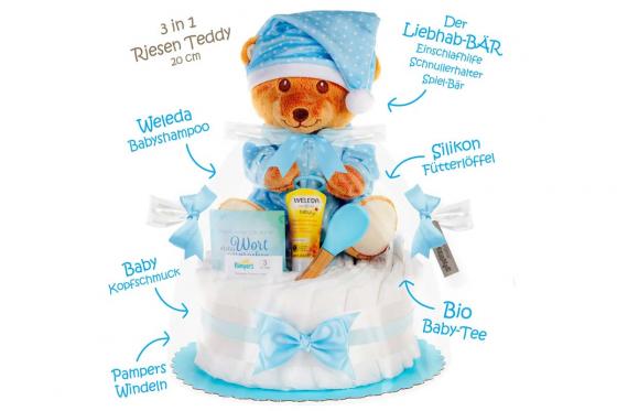 Gâteau de couches musical - bleu - Pampers Gr. 2 1 