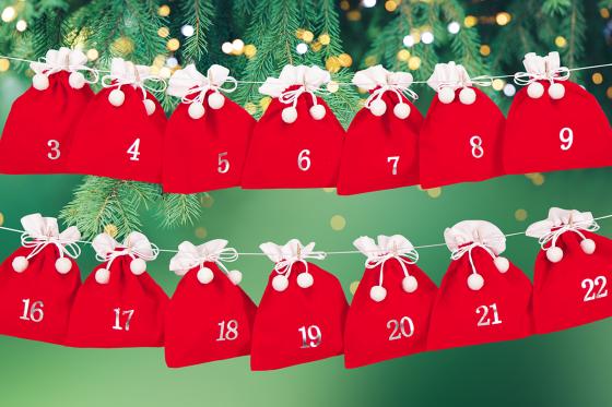 Adventskalender samt rot - zum selber befüllen 2 