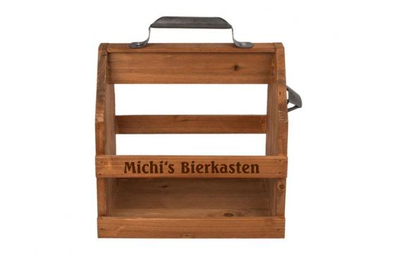 Flaschenträger - aus Holz, mit Gravur 1 
