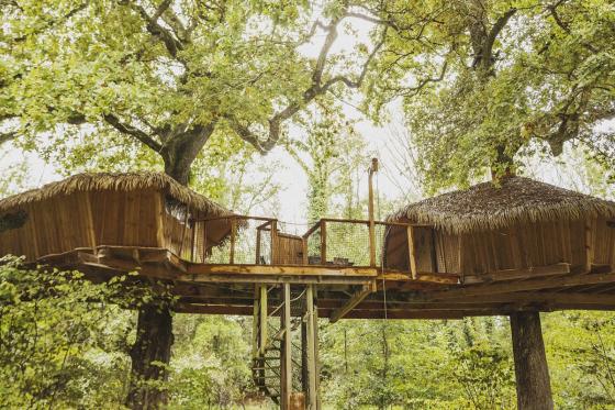 Cabane perchée en famille - 1 nuit pour 7 personnes avec petit déjeuner compris 5 