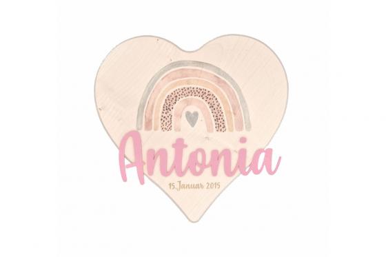 Holzherz zur Geburt - personalisierbar - Mädchen  