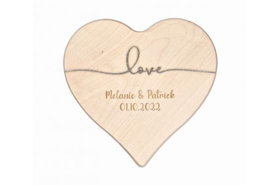 Love Holzherz - personalisierbar  